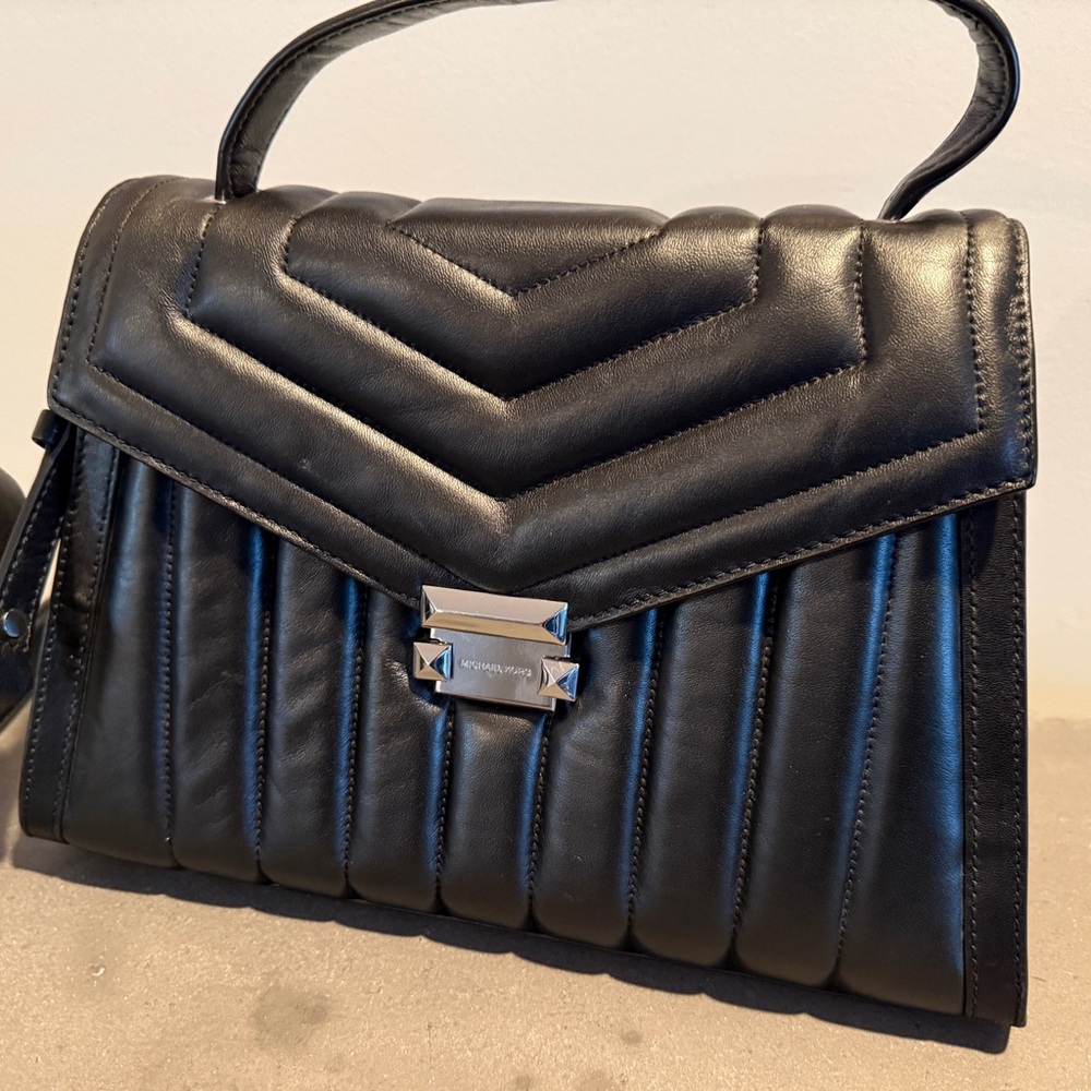 Michael Kors- Whitney Quilted Leather Outlined Top Handle Satchel